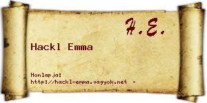 Hackl Emma névjegykártya